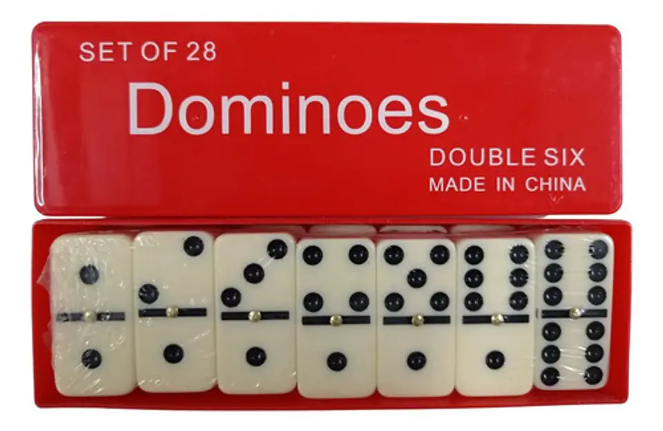 Domino Juego Mesa Caja Plástica Fichas Casino Puntos Negros  13
