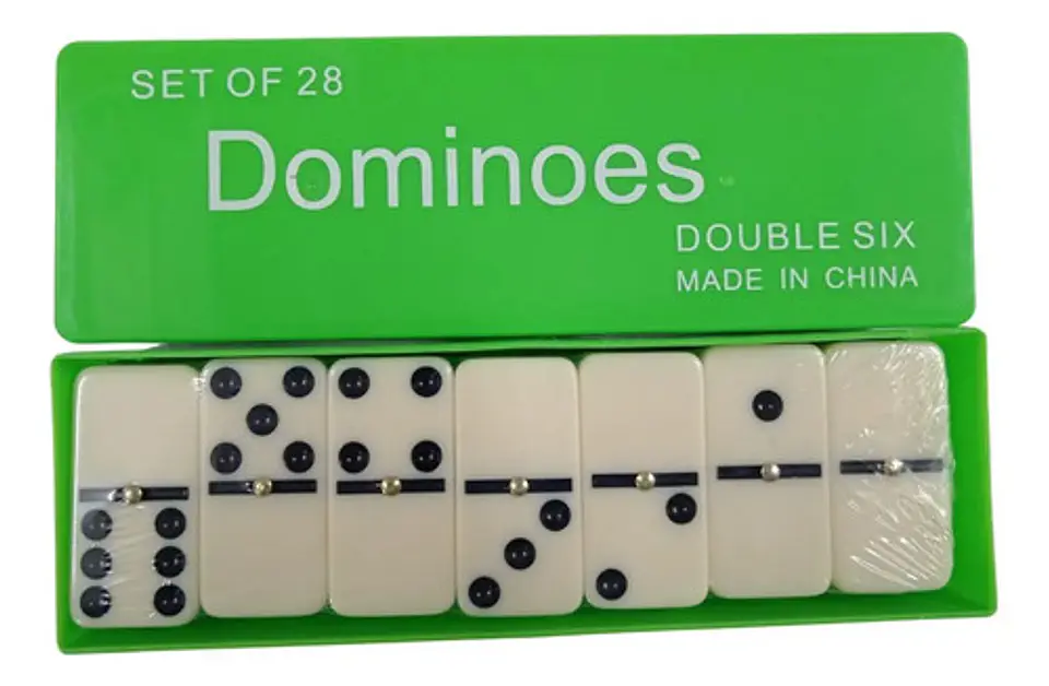 Domino Juego Mesa Caja Plástica Fichas Casino Puntos Negros  16