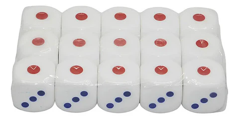 Dados Blancos  X15 Und 40mm Panela Juego De Mesa