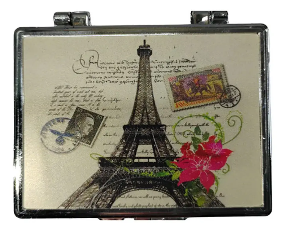 Espejo Cuadrado Redondo Corazón 3und Torre De París Bolsillo 11