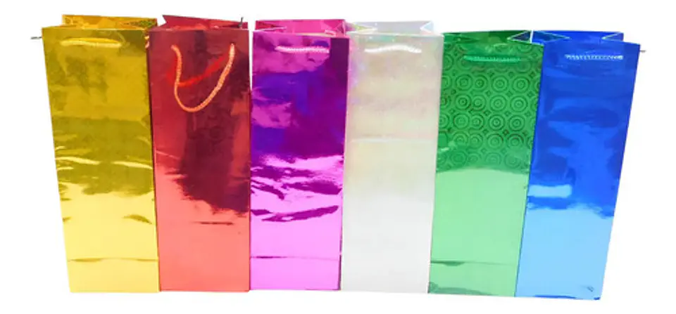 Bolsa Regalo Brillante Tornasol Metalizada 36x12x10 Cm 1