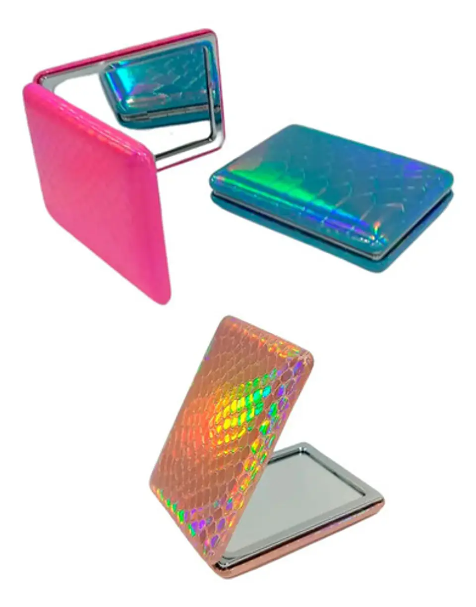 Espejo Rectangular Tornasol Con Aumento Portátil De Bolsillo 1
