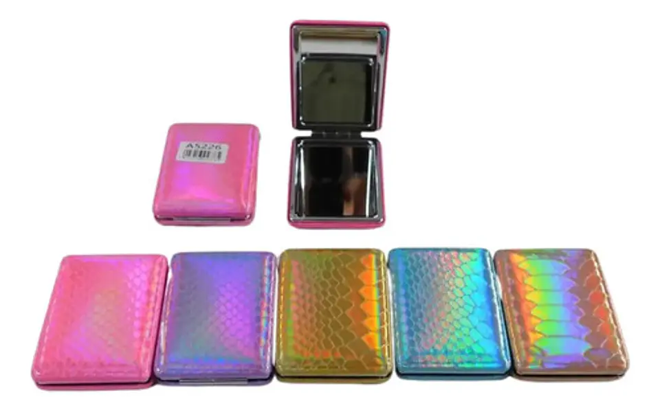 Espejo Rectangular Tornasol Con Aumento Portátil De Bolsillo 2