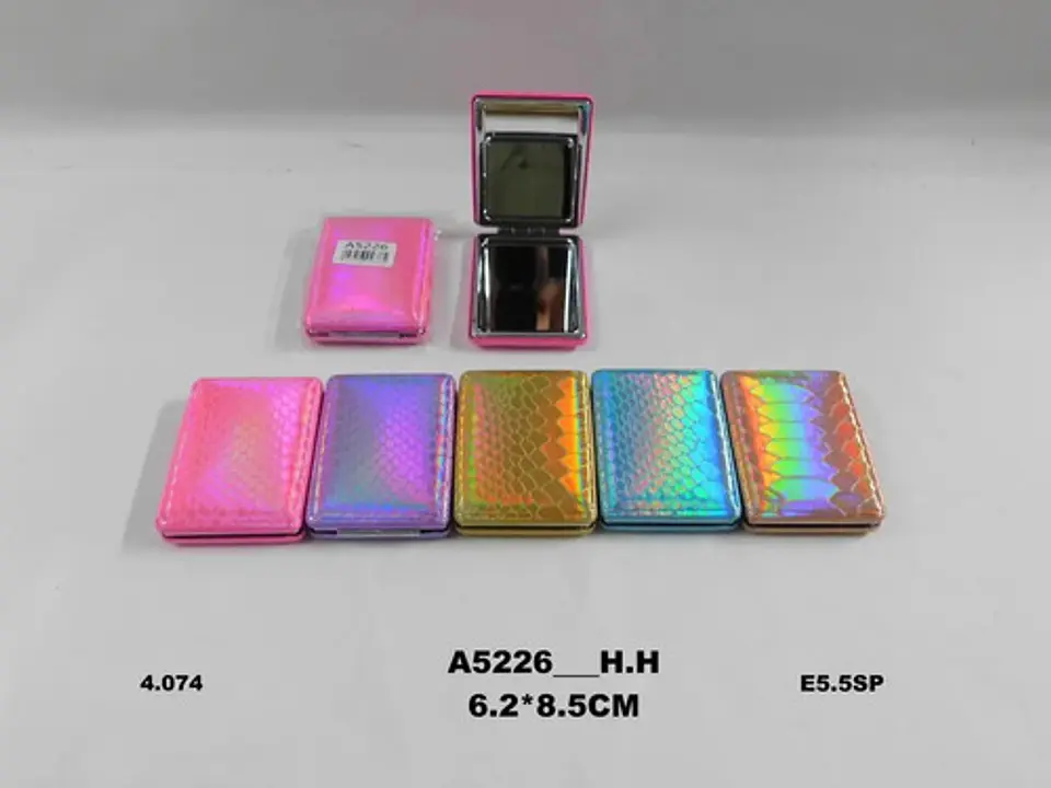 Espejo Rectangular Tornasol Con Aumento Portátil De Bolsillo 3