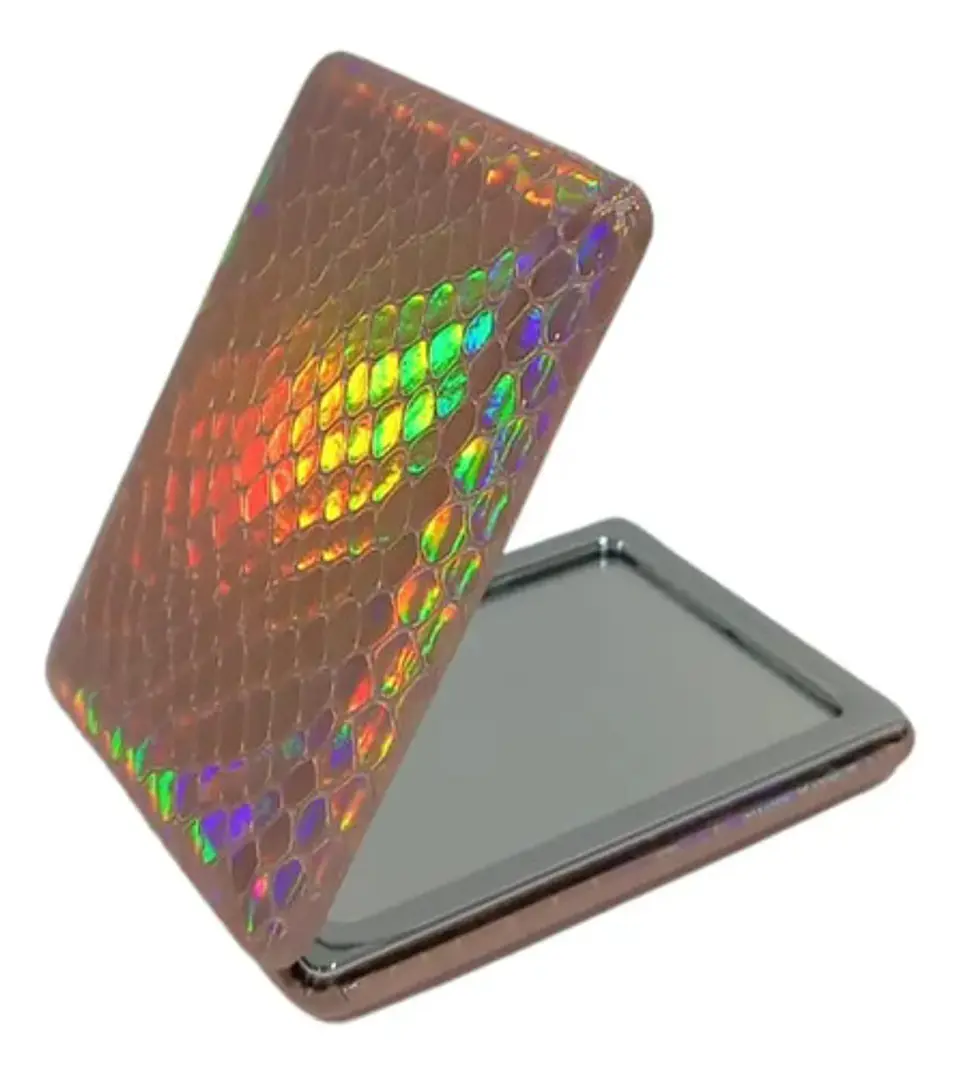 Espejo Rectangular Tornasol Con Aumento Portátil De Bolsillo 4