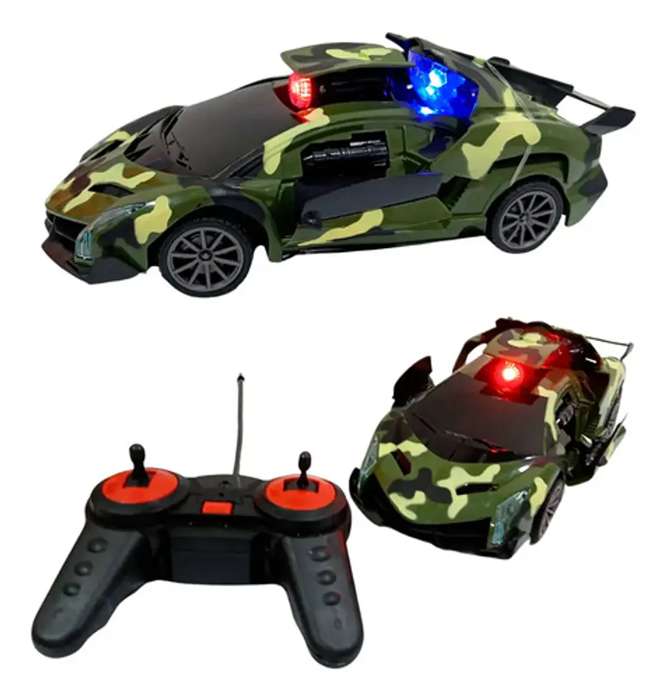 Carro Control Luces Abre Y Cierra Puertas Militar Camuflado  5