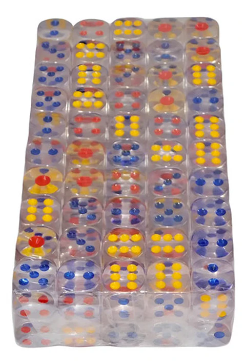Dados Transparentes  X100 Und 16mm Panela Juego De Mesa