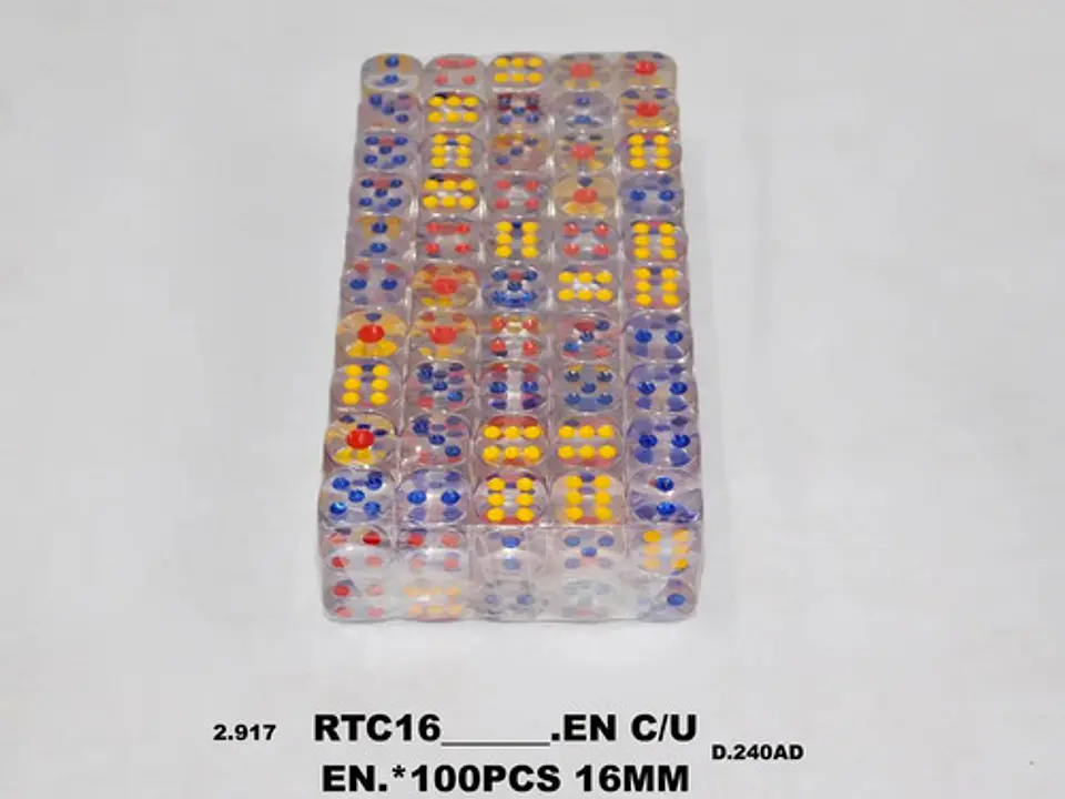 Dados Transparentes  X100 Und 16mm Panela Juego De Mesa 2