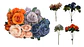 Matas Rosas Colores Vivos Flores Artificiales 42cm  - Miniatura 1