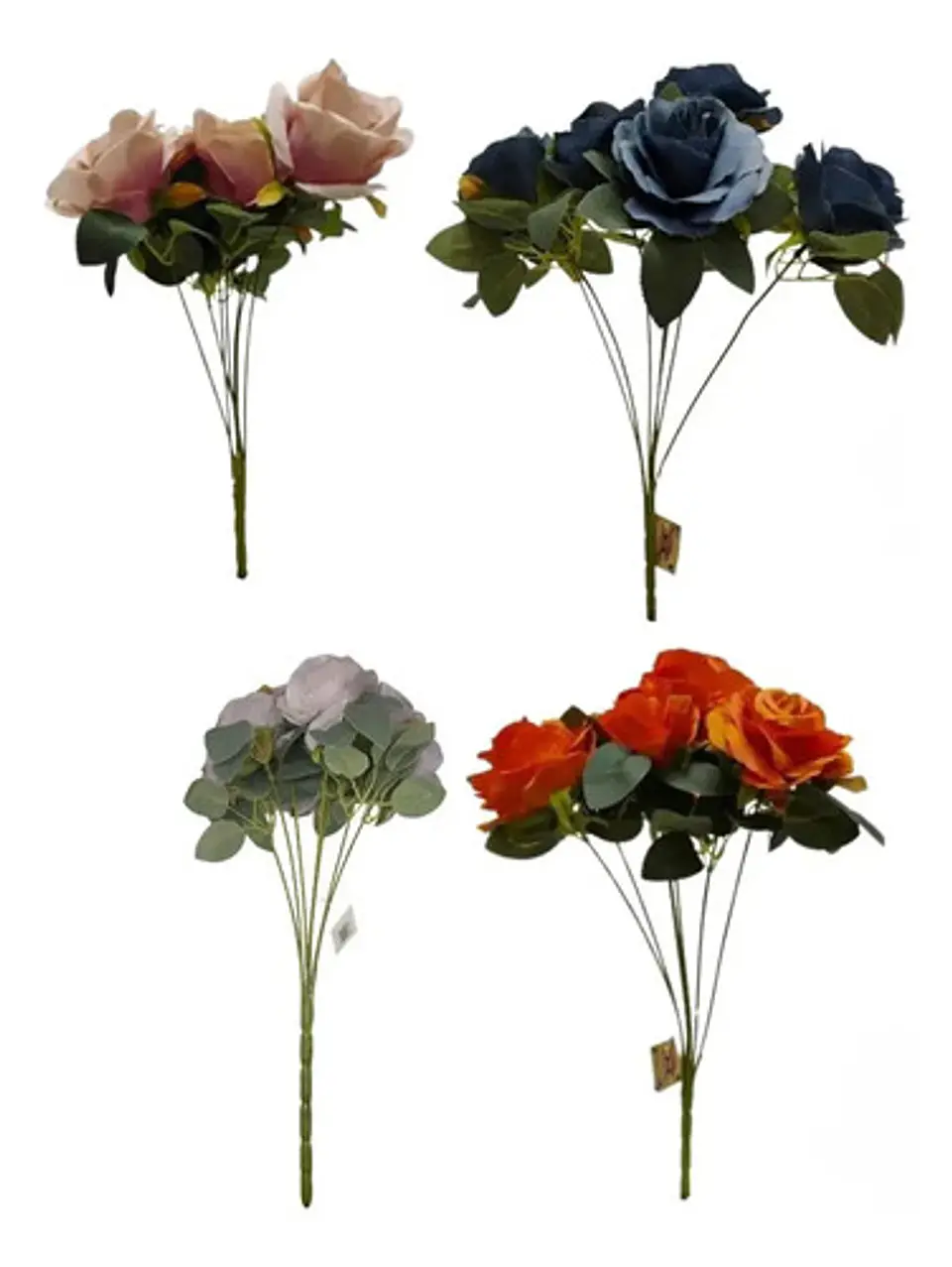 Matas Rosas Colores Vivos Flores Artificiales 42cm  3