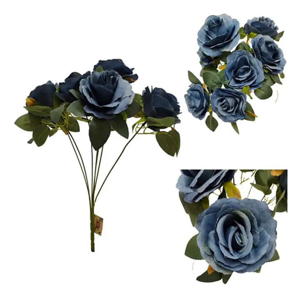 Matas Rosas Colores Vivos Flores Artificiales 42cm  9