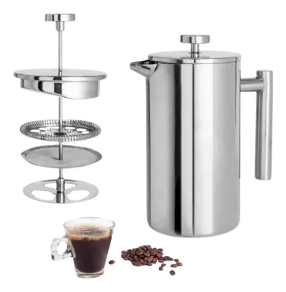 Cafetera Prensa Francesa En Acero Inoxidable 1000ml 2