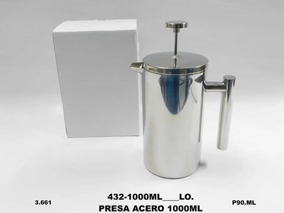 Cafetera Prensa Francesa En Acero Inoxidable 1000ml 4