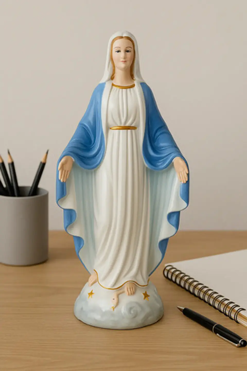 Estatuilla Figura Decoración Virgen La Milagrosa Grande 31cm 2