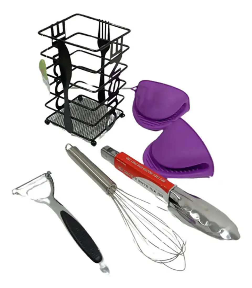 Utensilios Cocina Pinzas Pela Mesclador Soporte Cubiertos 2