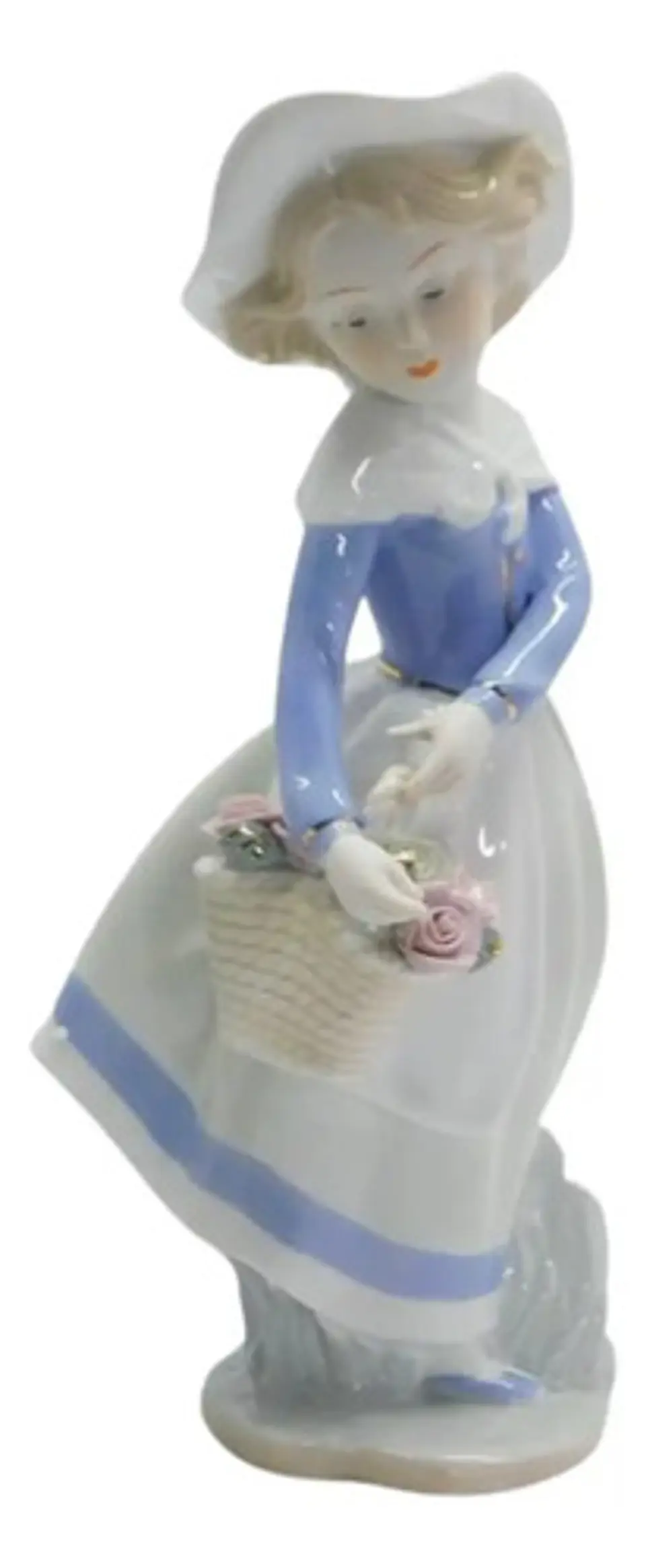 Estatuilla Dama Elegante  Porcelain Girl With Flower 30x16cm 2