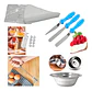 Kit Manga Pastelera Silicona Batidor Bol Acero Jeringas Past - Miniatura 1