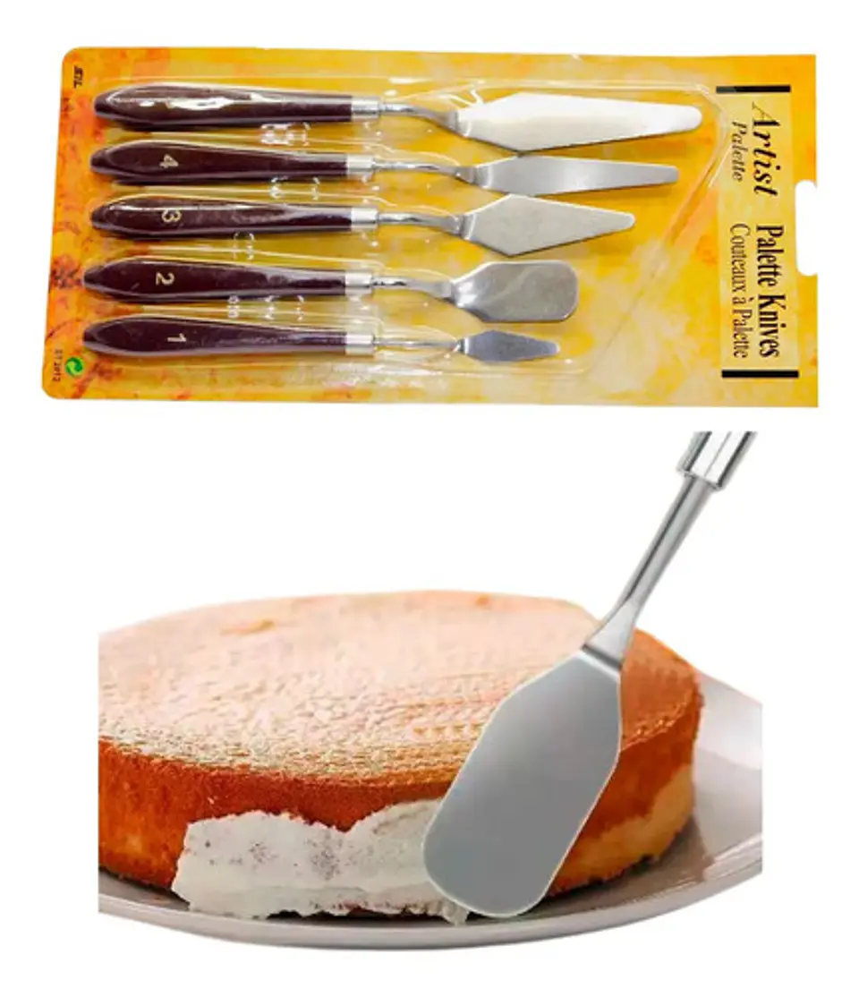Juego Espátulas Pasteles Cuchillo Inoxidable Crema 1