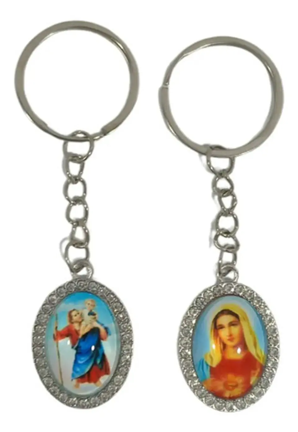 Llavero Metálico Sagrada Familia - San José -  Virgen X1und 6