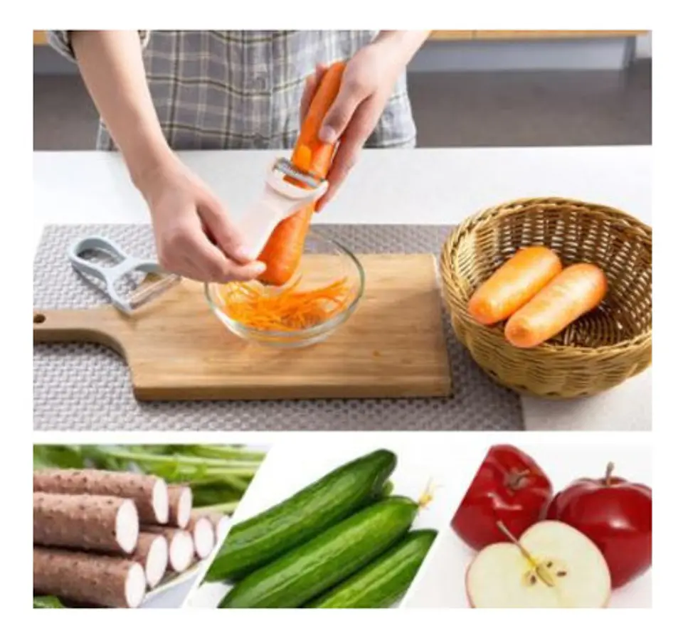 Kit Pelador Verduras Pinzas Cocina Cuchara Arrocera Esponjas 5