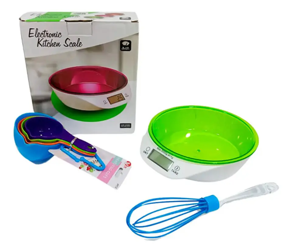 Combo Pesa Cuchara Medidoras Mesclador Utensilios De Cocina 1