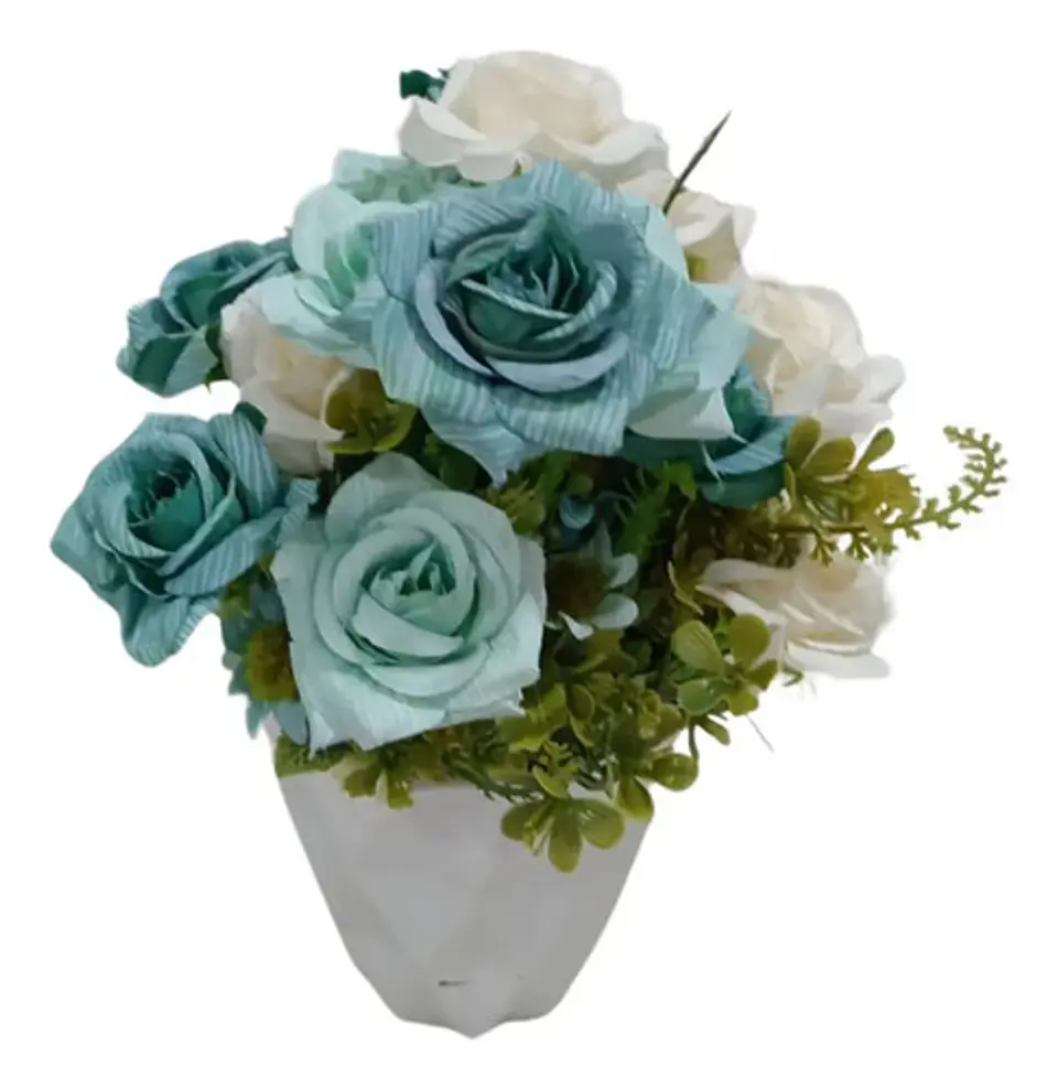 Rosas Florero Decoración Centro De Mesa Flores Artificiales 1