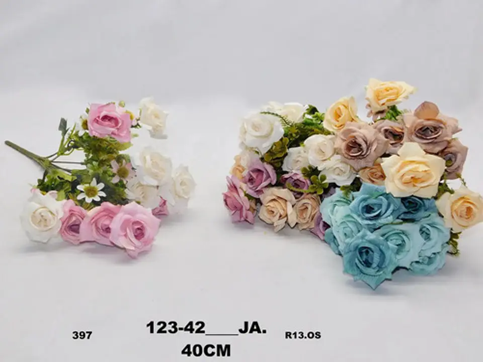 Rosas Florero Decoración Centro De Mesa Flores Artificiales 4