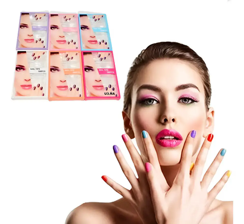Uñas Artificiales Acrílico Natural Manicura X100 Belleza 1