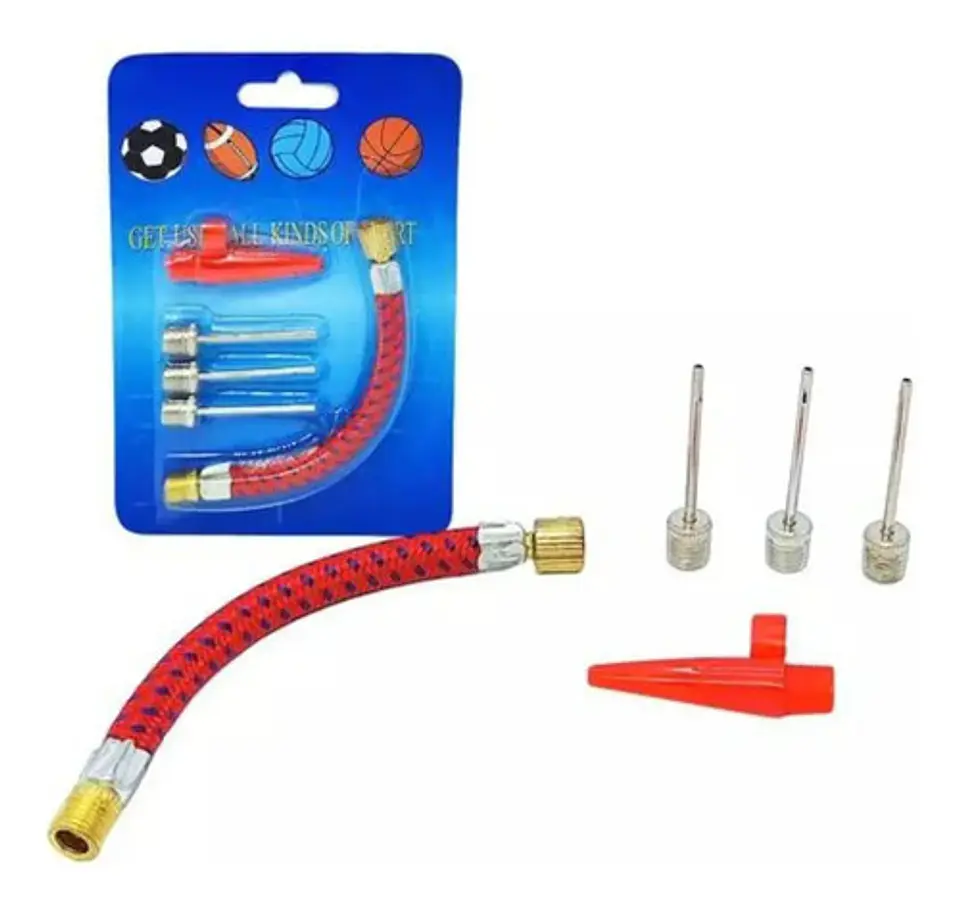 Kit Balón Mini #2 Manguera De Inflar Agujas Inflador Deporte 2