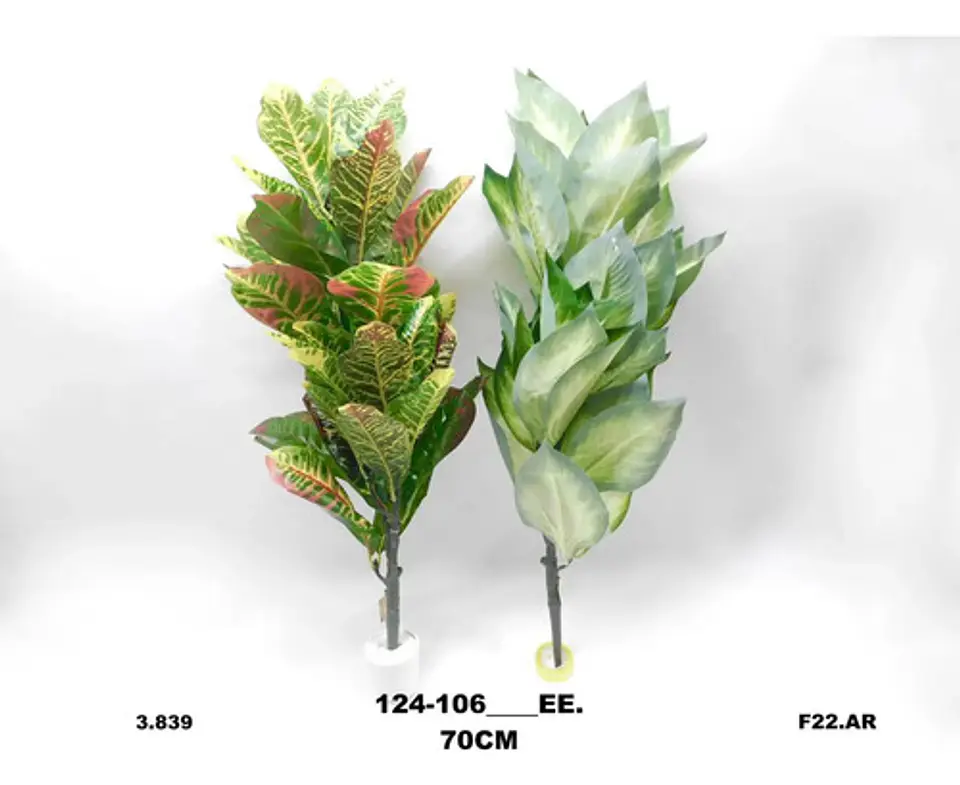 Ramas De Hojas Artificiales De Croton Para Plantas Mata 3