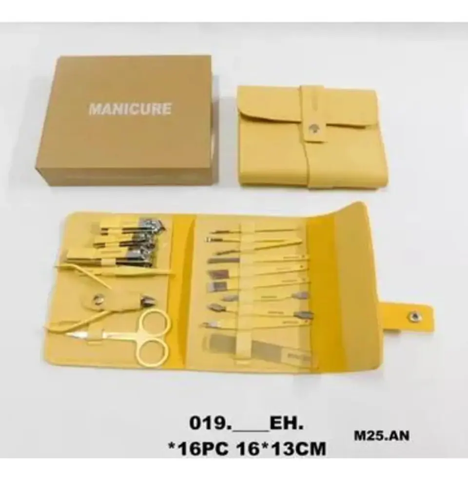 Kit Manicure Estuche 14 Und  Lujo Corta Uñas Acero Mediano 2