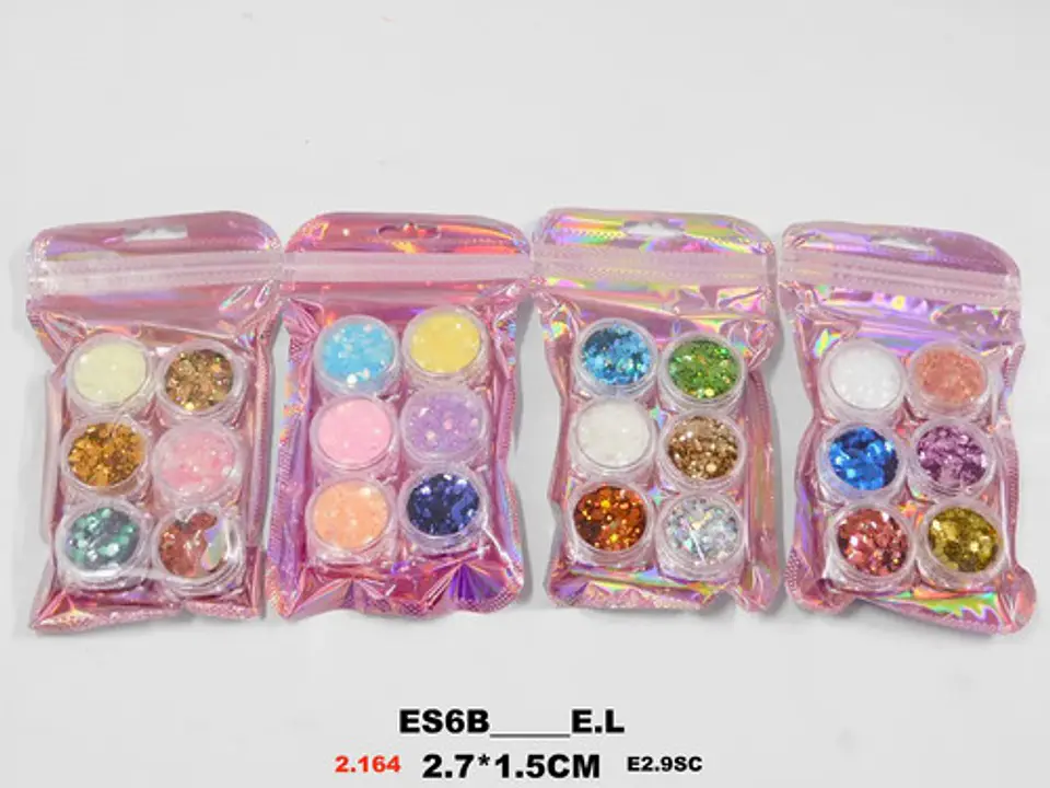 Escarcha Juego De Purpurina Es6b De 6 Colores Resina 3