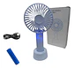 Ventilador Portátil Usb Aire Fresco 21cm Luz Pila Recargable - Miniatura 1