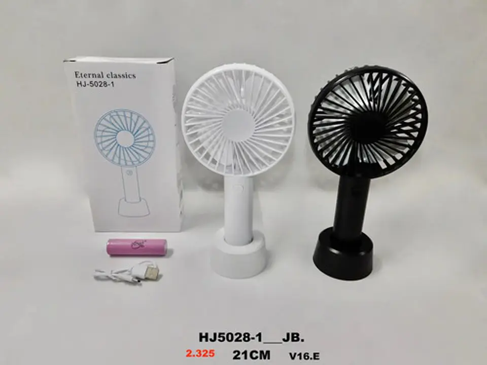 Ventilador Portátil Usb Aire Fresco 21cm Luz Pila Recargable 3
