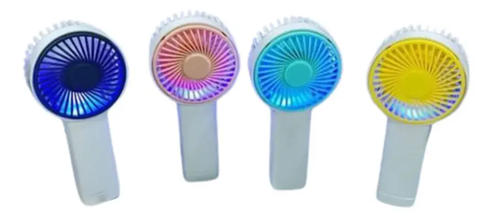 Mini Ventilador Portátil De Mano Usb Luz Led 2