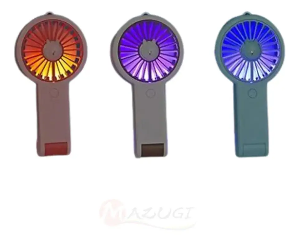 Mini Ventilador Portátil De Mano Usb Luz Led 3