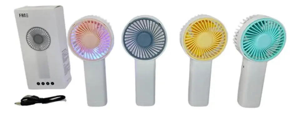 Mini Ventilador Portátil De Mano Usb Luz Led 5