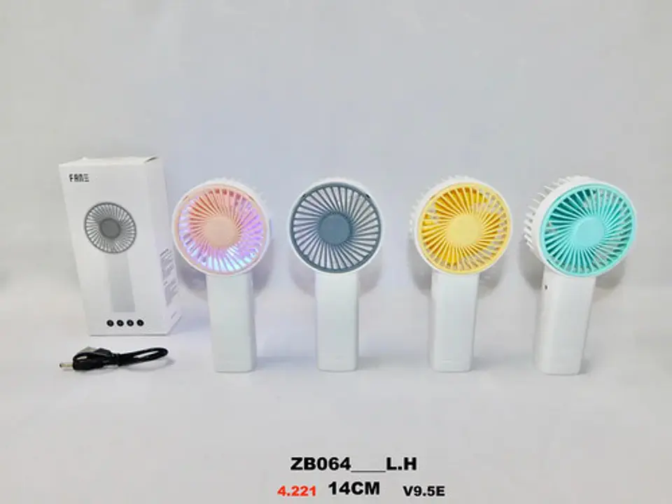 Mini Ventilador Portátil De Mano Usb Luz Led 7