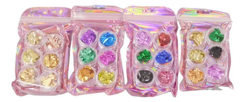 Juego De Purpurina Brillante De 6 Colores,  Fina De Resina 3