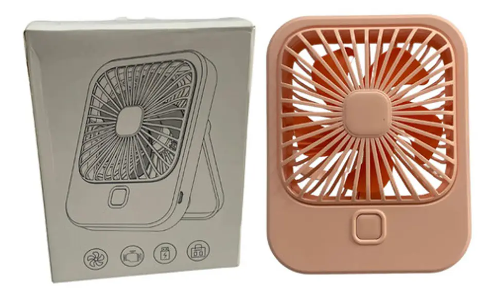 Ventilador Recargable Portátil Abanico Usb Cuadrado 3