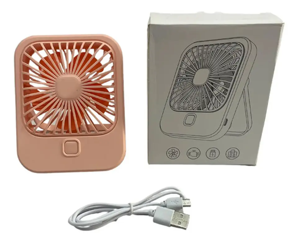 Ventilador Recargable Portátil Abanico Usb Cuadrado 4