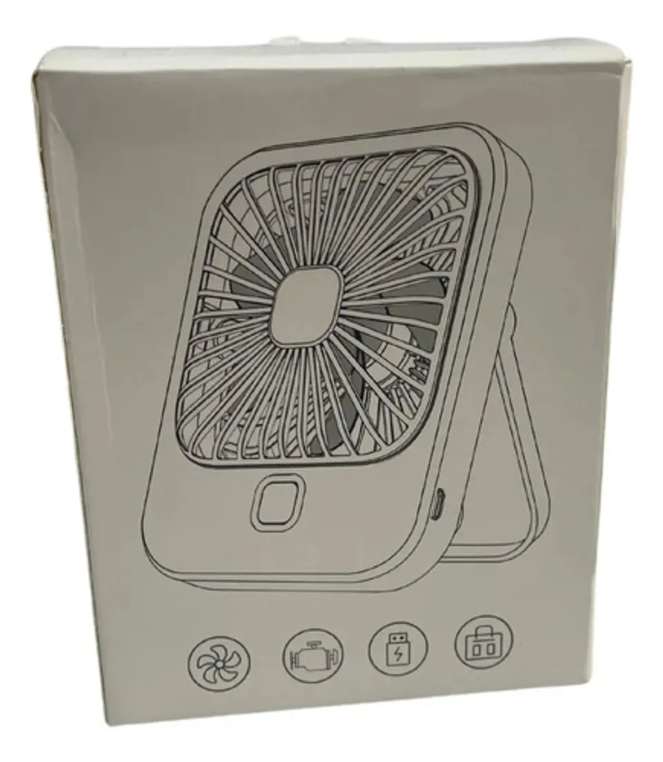 Ventilador Recargable Portátil Abanico Usb Cuadrado 6
