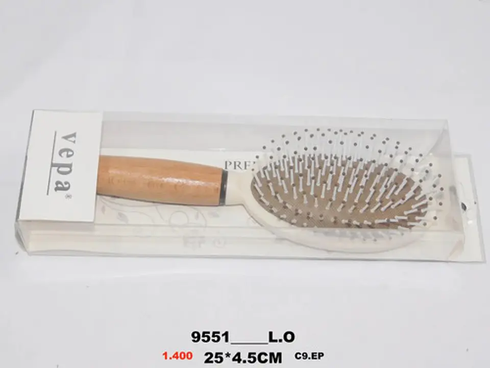 Cepillo Ovalado Cerdas Punta Redonda Plástico - Beige 3