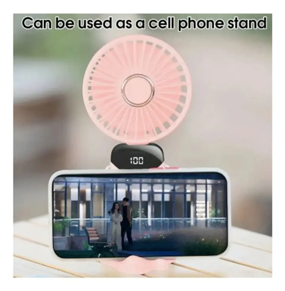 Ventilador Recargable Abanico Usb Pantalla Led Escualizable 4