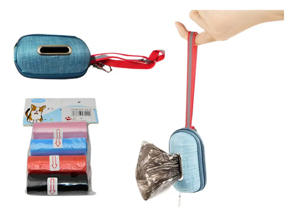 Bolsa Excrementos Perro Soporte Portátil Recoger + 4 Rollos 1