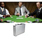 Set Poker 100fichas Maleta Metálica Azar Dados 2mazos Cartas - Miniatura 3