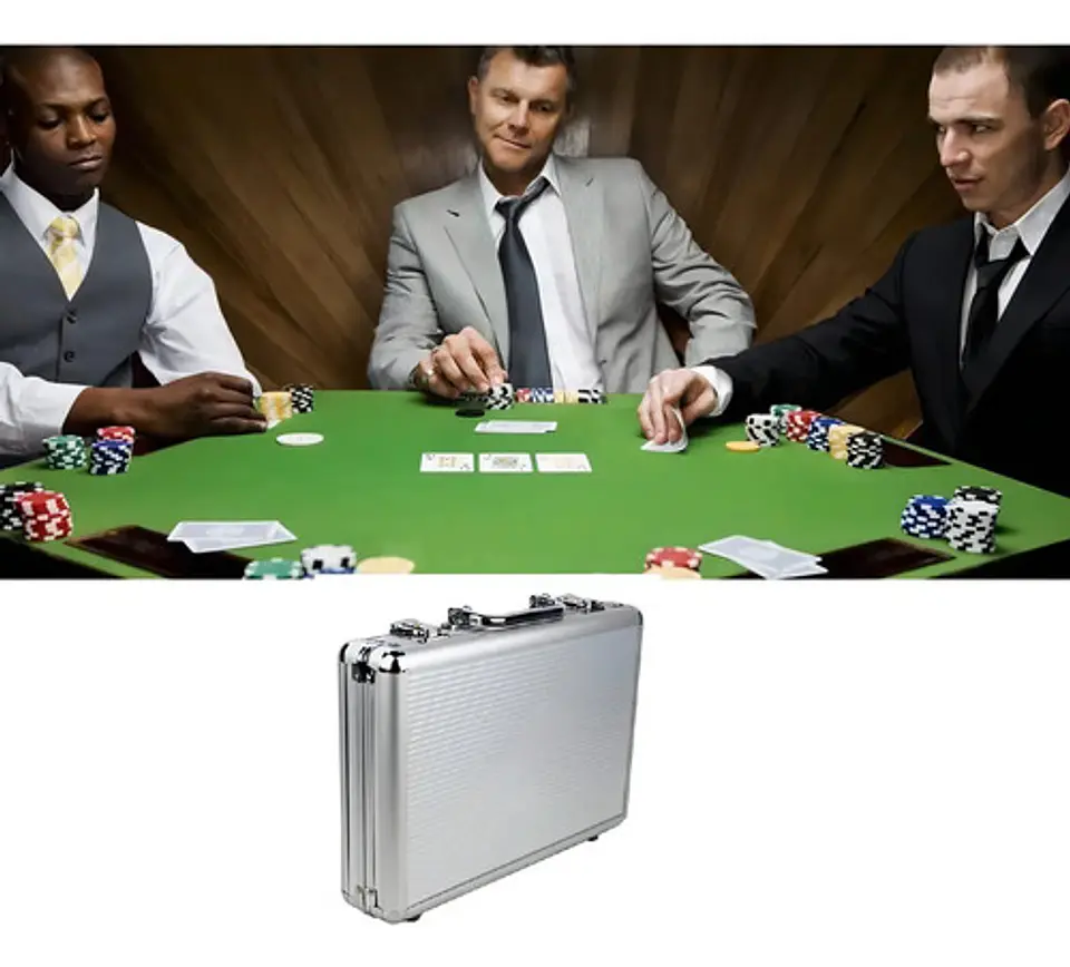 Set Poker 100fichas Maleta Metálica Azar Dados 2mazos Cartas 3