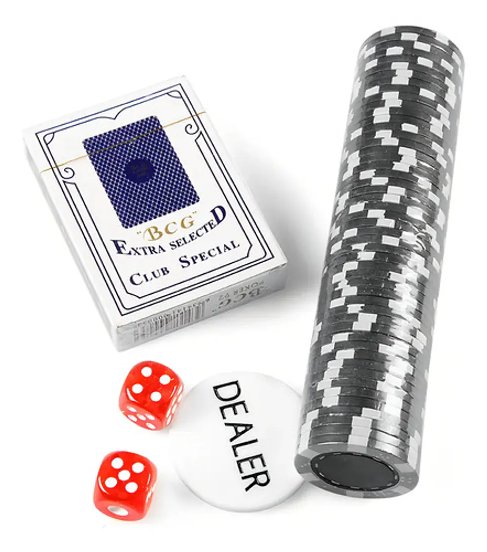Set Poker 100fichas Maleta Metálica Azar Dados 2mazos Cartas 5