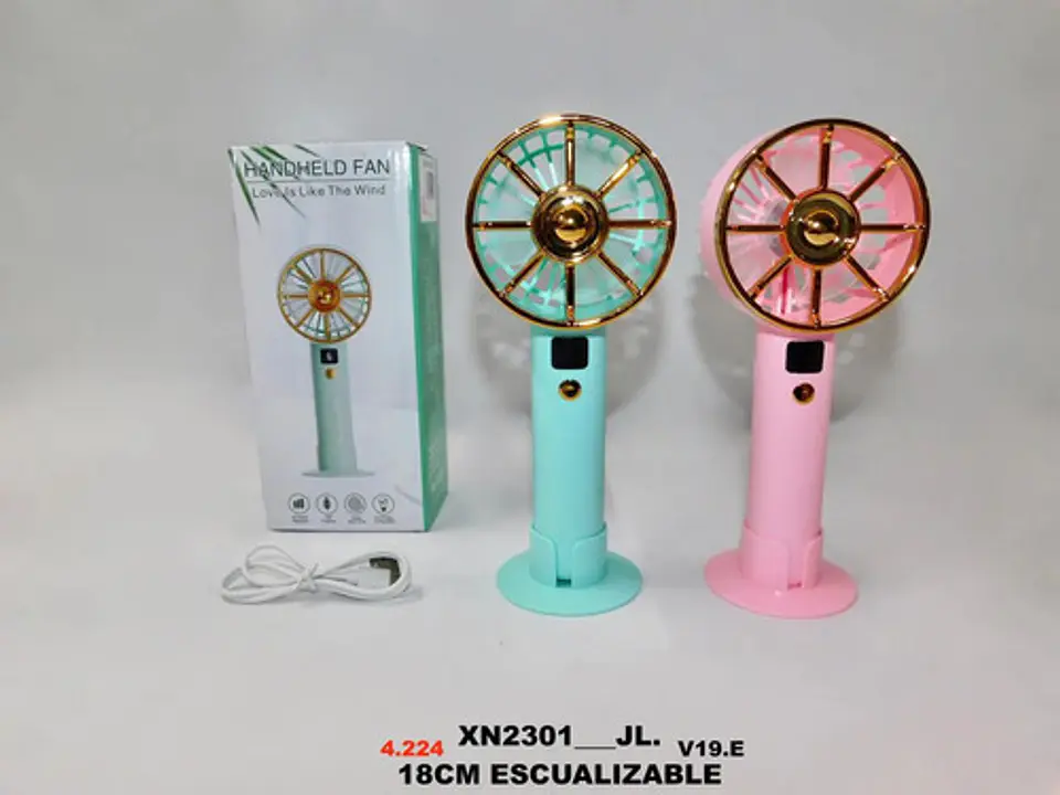 Ventilador  Escualizable Portátil Recargable Pantalla Led 3