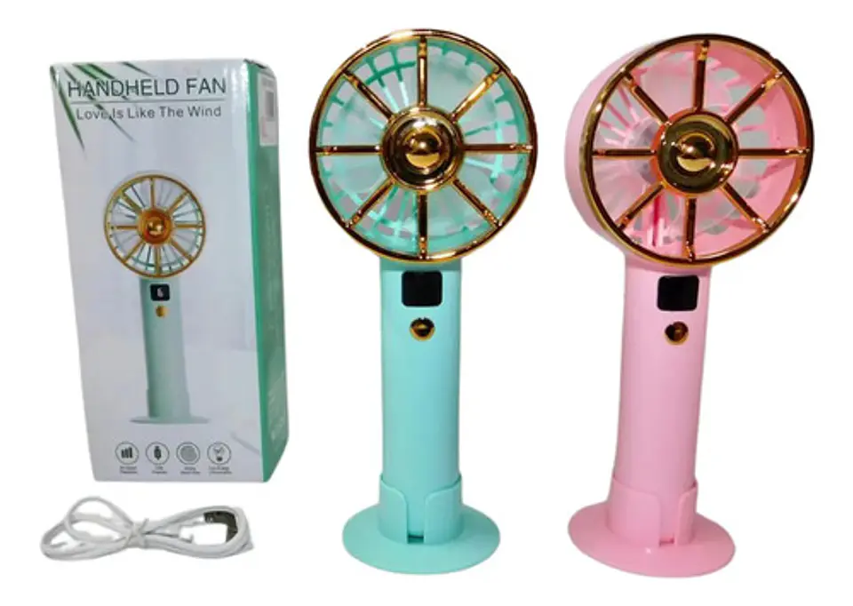 Ventilador  Escualizable Portátil Recargable Pantalla Led 4